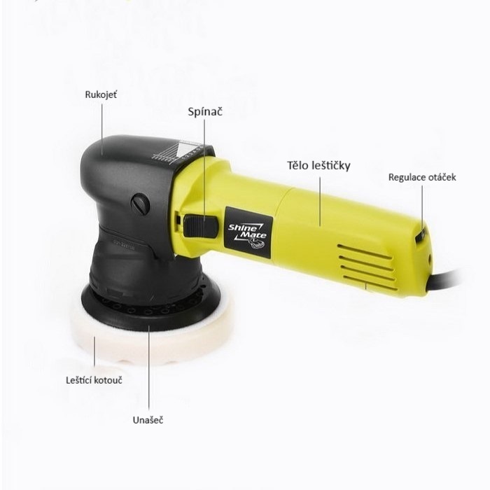 Shine Mate ERO600 – Kompaktní orbitální leštička s 9mm výkmitem