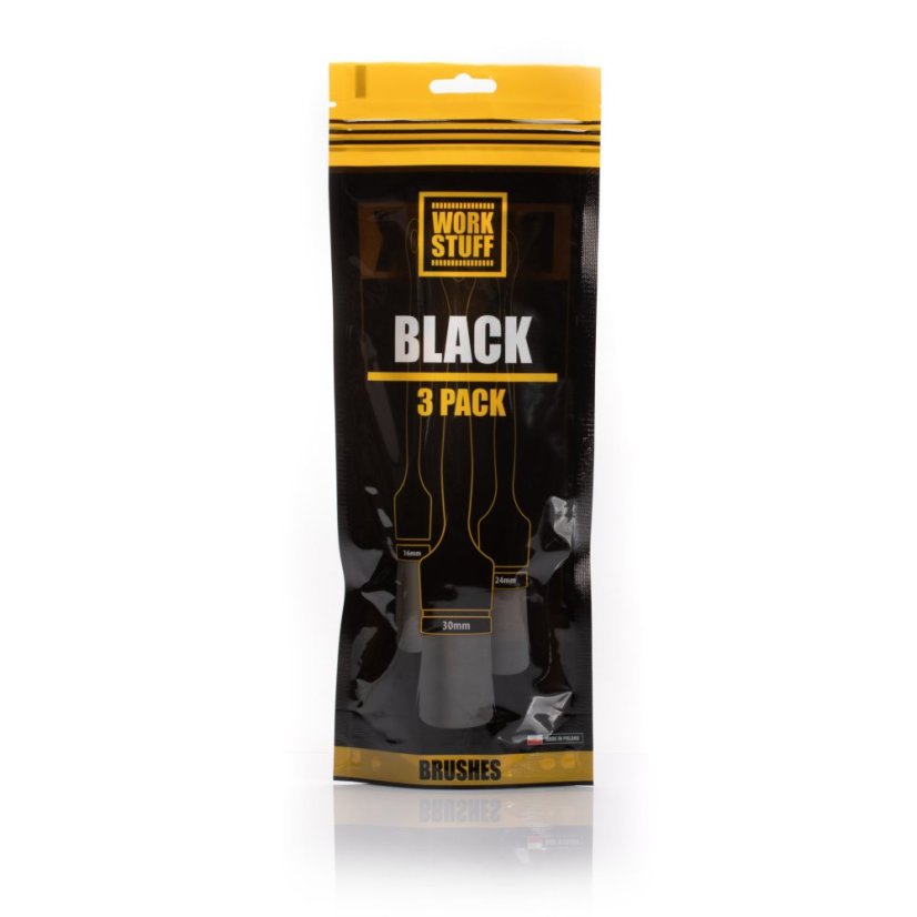 Work Stuff Detailing Brush Black 3-pack - Sada detailingových štětců