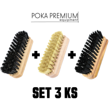 POKA Premium Brush Set - Kartáče na čalounění, kůži i pneu (sada 3 ks)