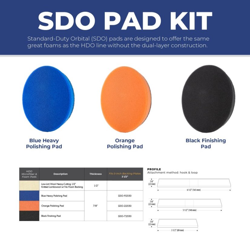 Lake Country SDO Pad Kit - Sada kotoučů nejvyšší kvality (140/125 mm)
