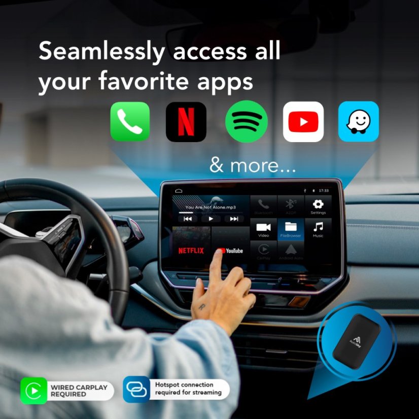 AutoSky USB Box Lite - Adaptér pro Apple CarPlay / Android Auto a Netlix